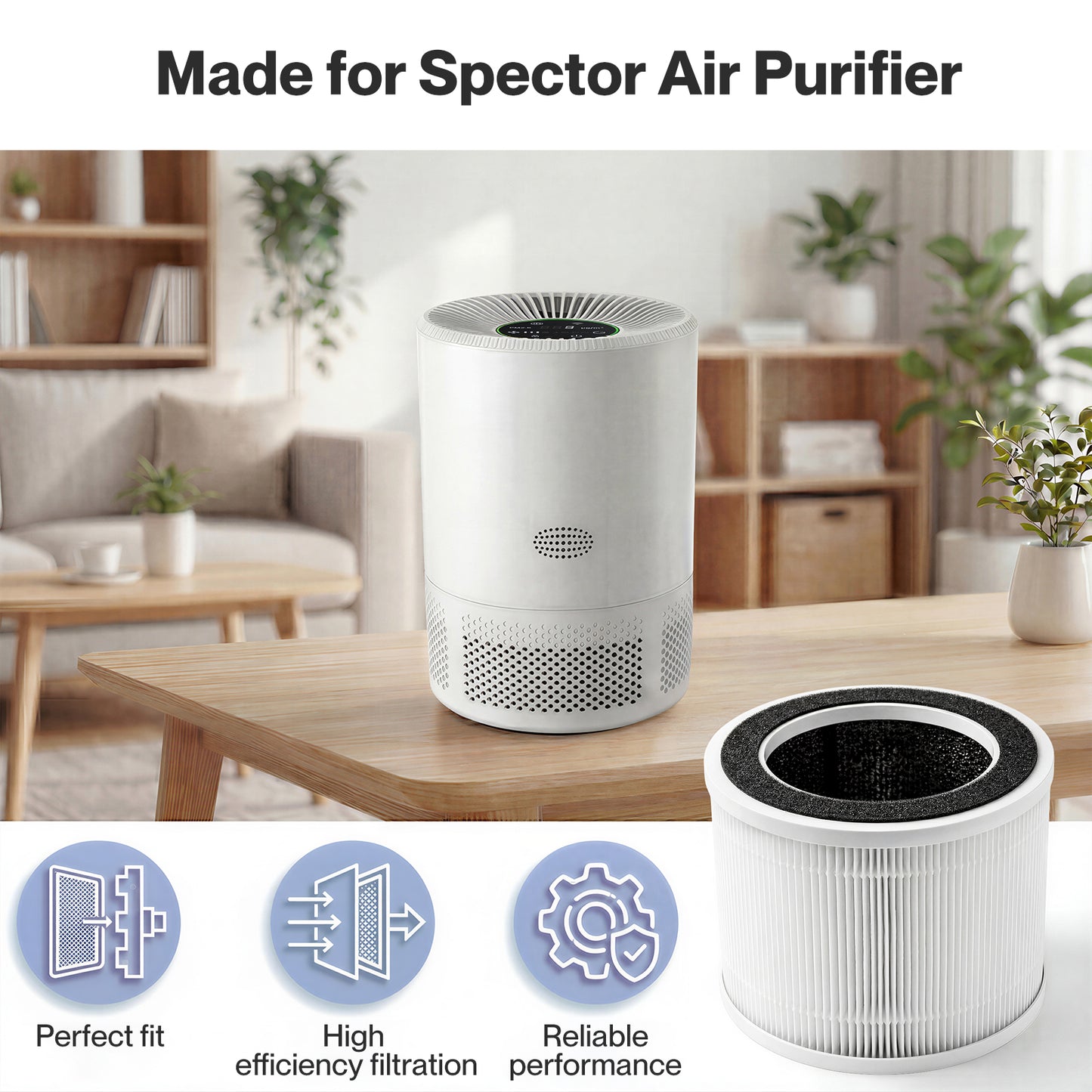 Spector Air Purifier Filter Core 3-in-1 HEPA High-Efficiency Activated Carbon