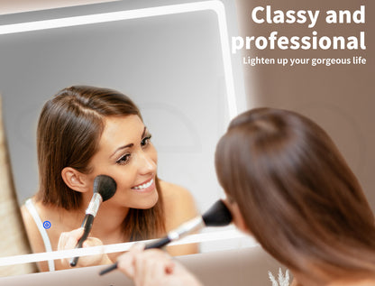 Emitto LED Wall Mirror Anti-fog Bathroom Mirrors Makeup Light 100x70cm