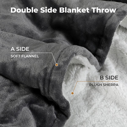 Lavio Electric Heated Blanket Throw Soft Flannel Fleece Washable Fast Heat Up