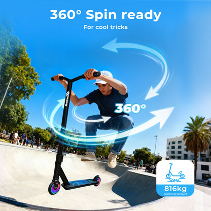 Monvelo Stunt Scooter for Kids Adult 360° Freestyle Trick Upgrade Metal Wheel