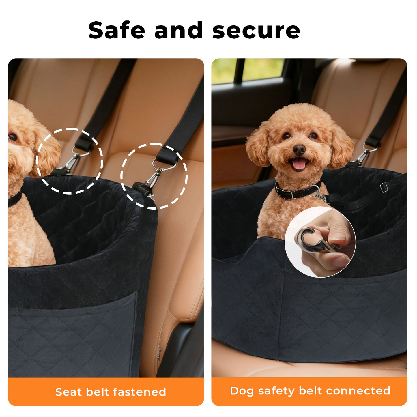 Skylos Dog Booster Car Seat Safe Travel Carrier Bed Bag Basket Pet Puppy Cat