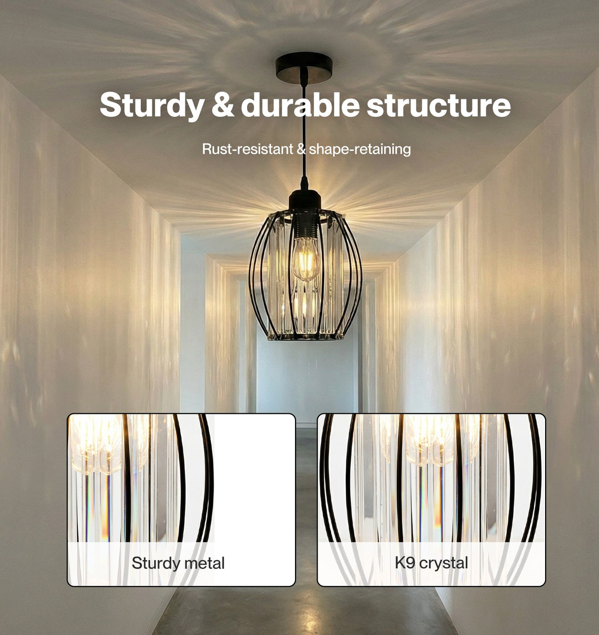 Emitto Crystal Ceiling Light Shade Pendant Lamp Shade Table Floor Lamps Black