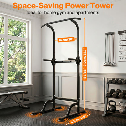 Centra Pull Up Station  9-Height Adjustable  150kg Carbon Steel  Black