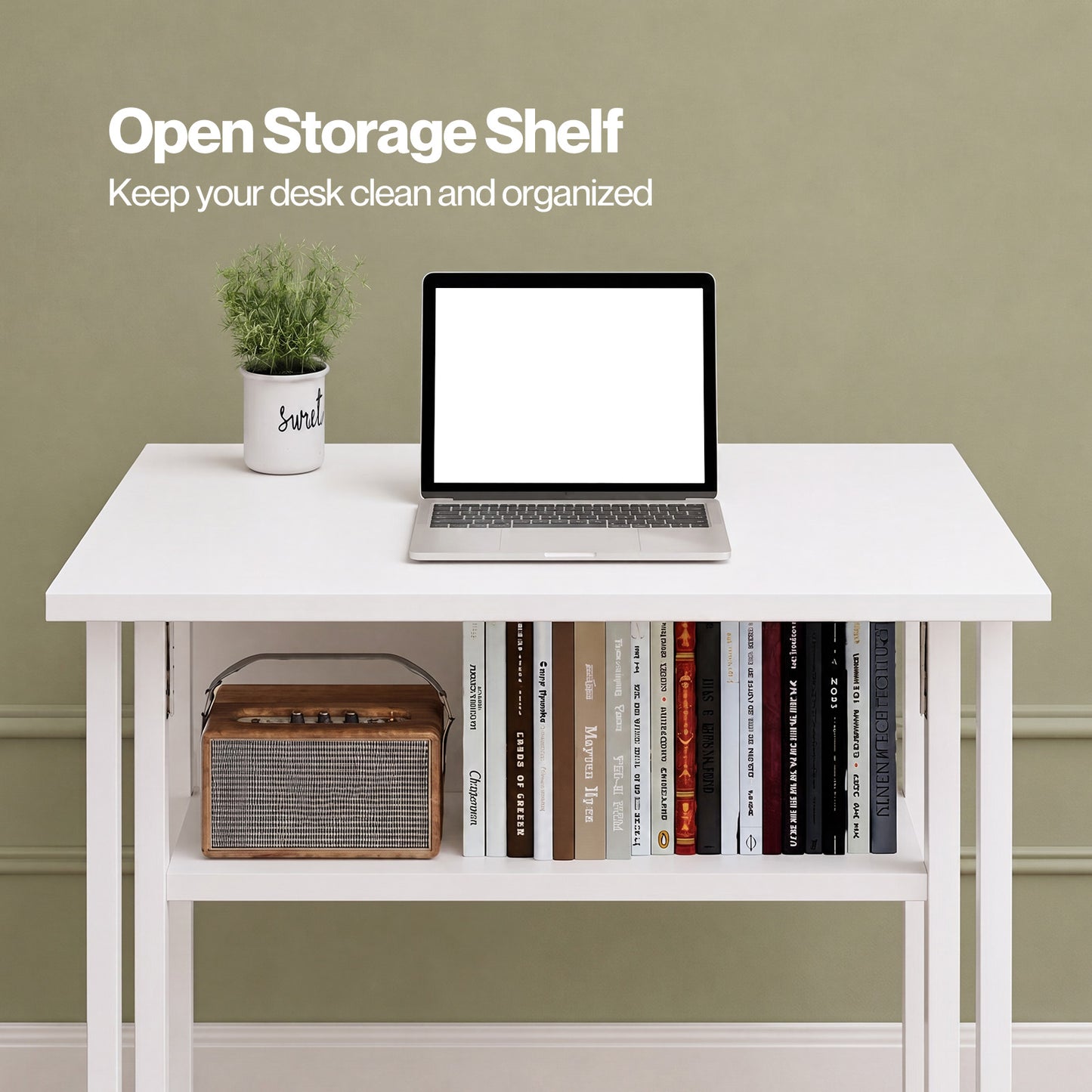 Levede Folding Computer Desk Extandable Table with Storage Shelf Wheeled Compact