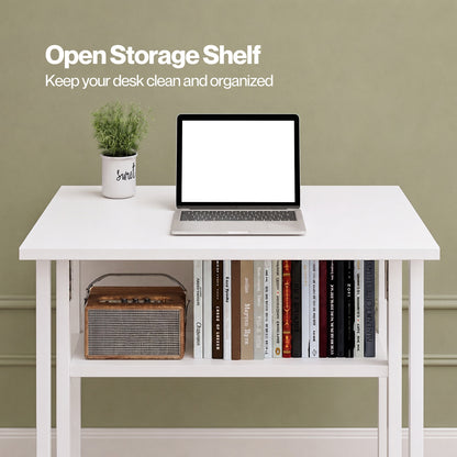 Levede Folding Computer Desk Extandable Table with Storage Shelf Wheeled Compact