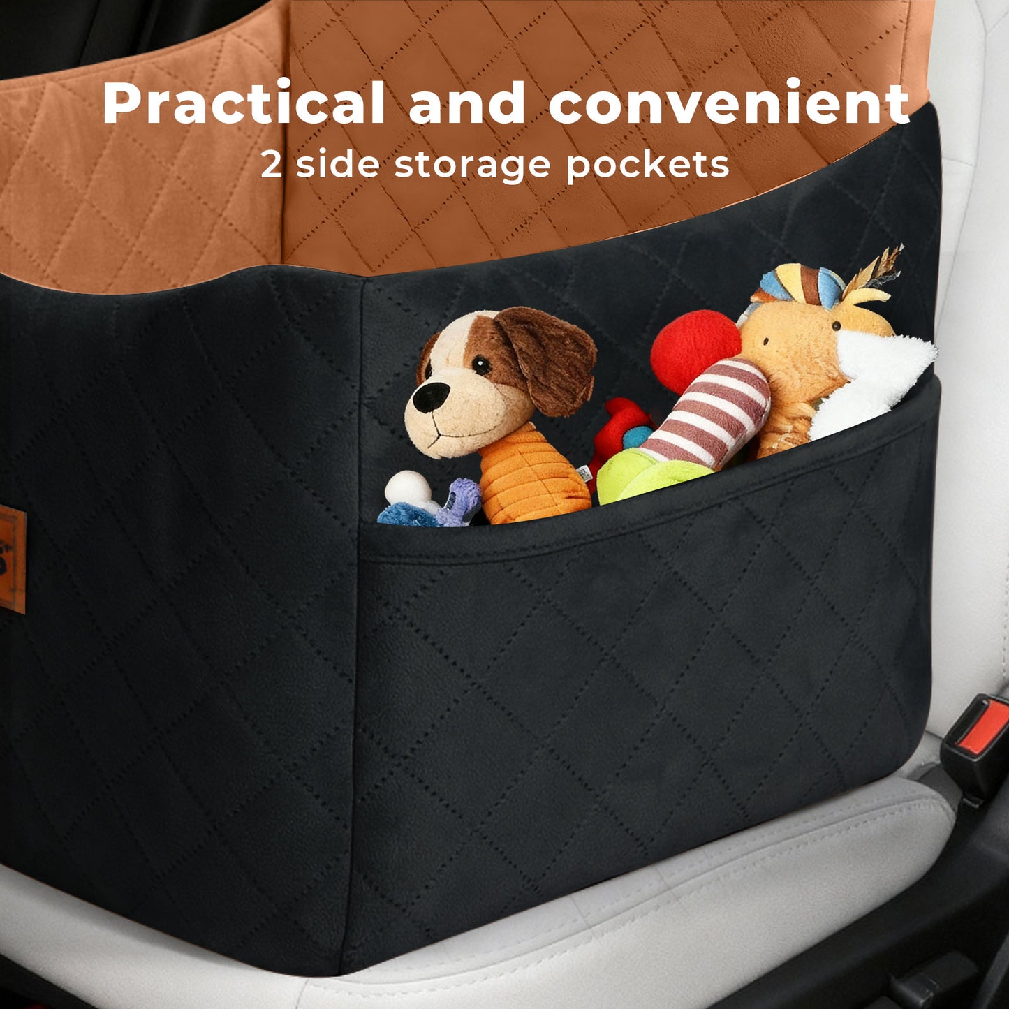 Skylos Pet Booster Dog Car Seat Safe Travel Carrier Bed Basket Puppy Washable