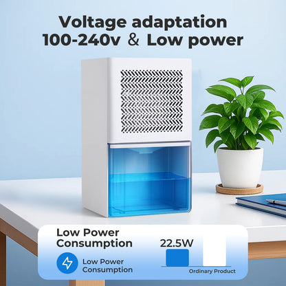 Spetor Portable Quiet Mini Dehumidifier Moisture Extraction 1L Tank LED Lights