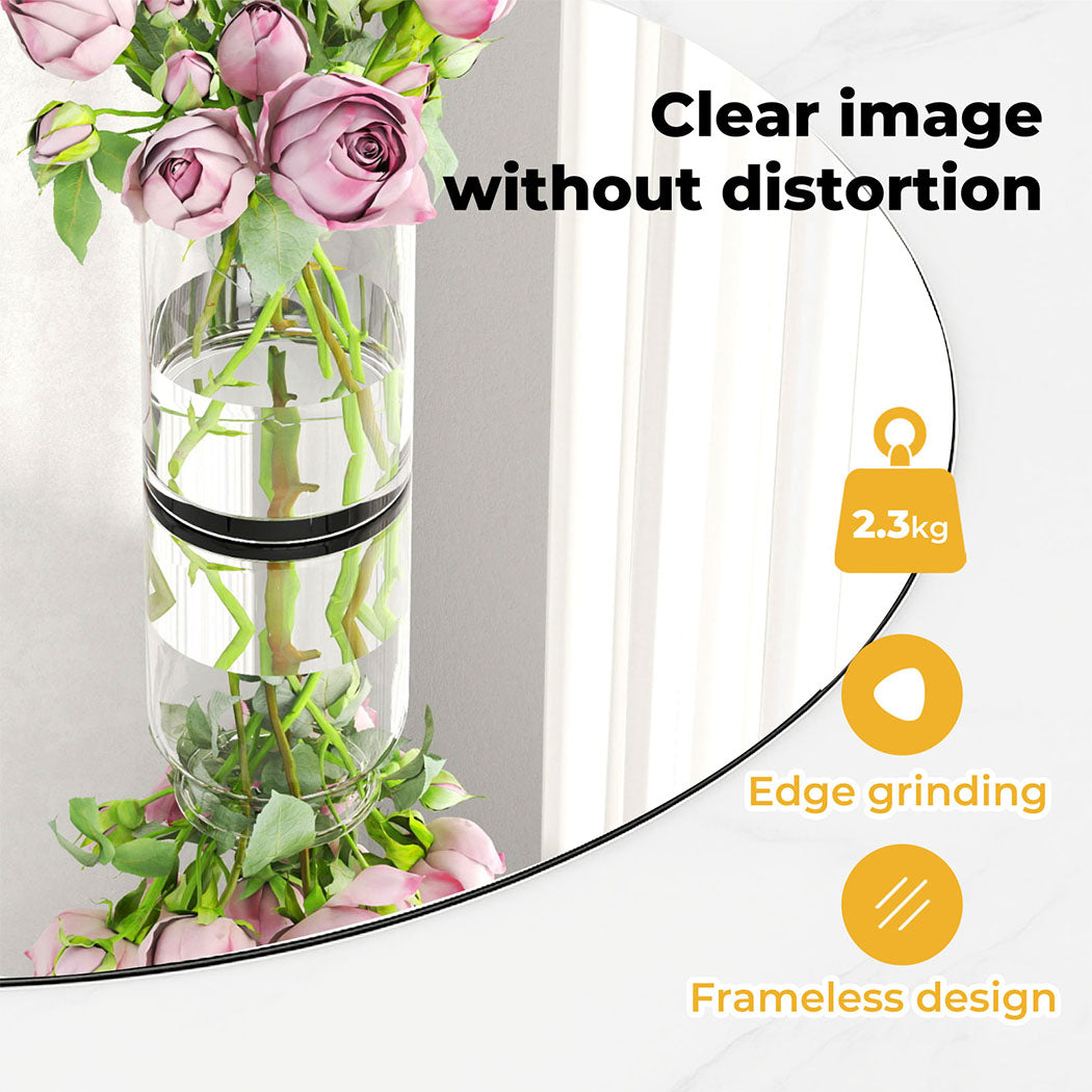 Levede 40cm Round Wall Mirror Frameless Tempered Glass Explosion-Proof Decor