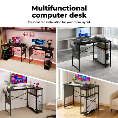 Levede Office Computer Desk Corner Table L-shaped with Storage Shelves 100cm