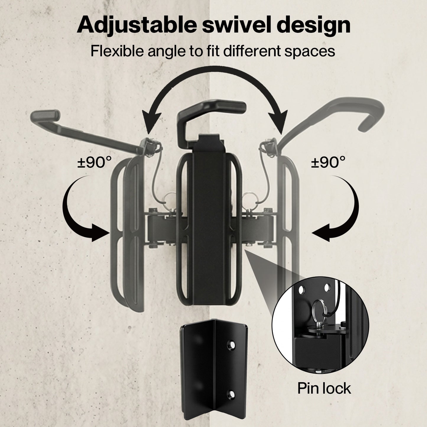 MONVELO Bike Rack Hook-mounted Parking Rack Swivel Wall Mount Bike Storage 4PCS