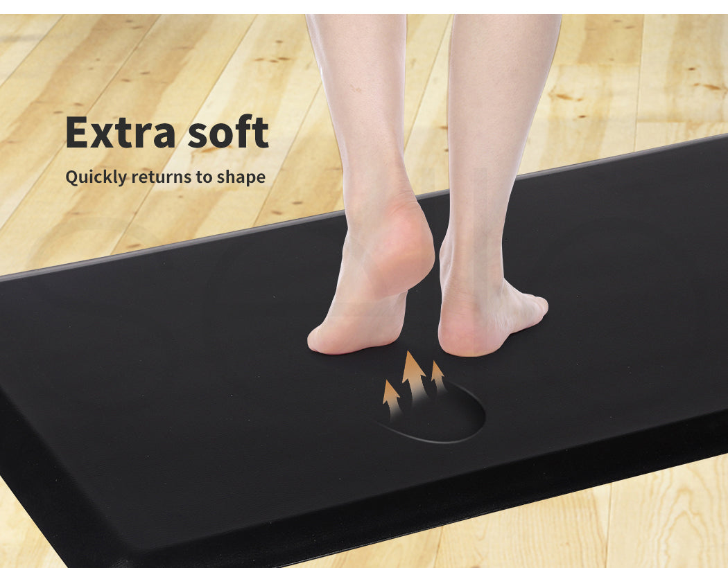 Marlow Anti Fatigue Mat Standing Desk Rug Kitchen Home Office Foam Black 50x80