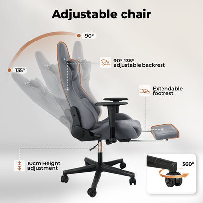 Levede Office Gaming Chair Luxury Warm Recliner Spring Padding with Footrest
