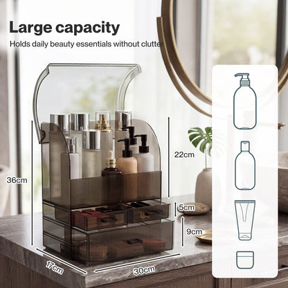 ilus Makeup Storage Organiser Acrylic Cosmetics Organizer Transparent Black