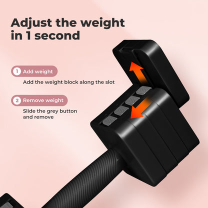 Centra A Pair 2.8KG-10KG Adjustable Dumbbells With Metal Weight Block Set Black