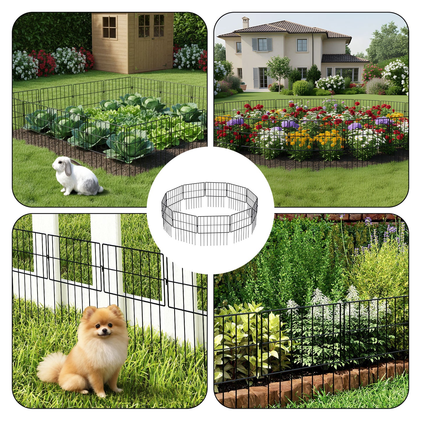 Levede 25 Pack Animal Barrier Metal Decorative Garden Fence Outdoor Pet Border