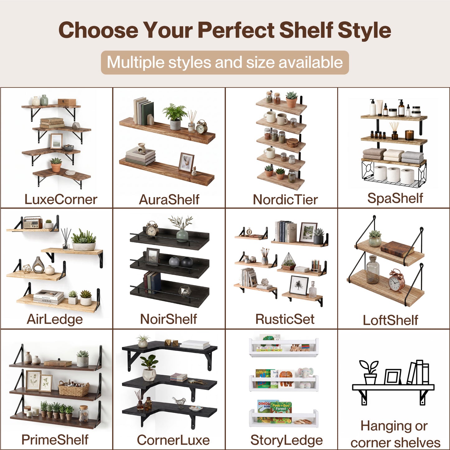 Levede Floating Shelves Wall Mounted Storage Collection Rustic Home Decor Shelf