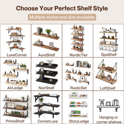 Levede Floating Shelves Wall Mounted Storage Collection Rustic Home Decor Shelf
