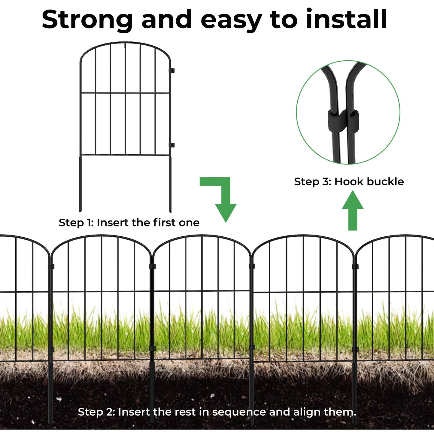 Levede 10 Pack Animal Barrier Metal Decorative Garden Fence Outdoor Pet Border