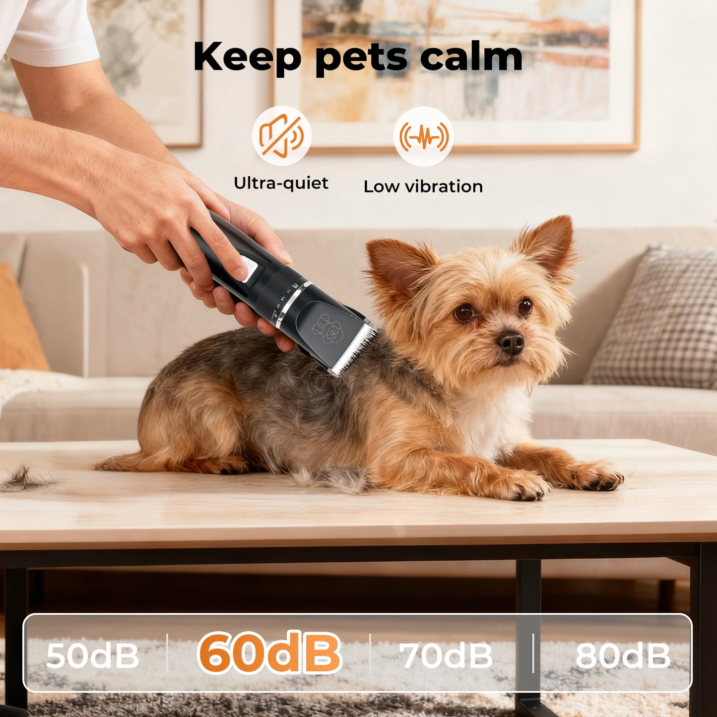 Skylos Pet Clipper Kit Dog Cat Grooming Cordless Low Noise Adjustable Trimmer
