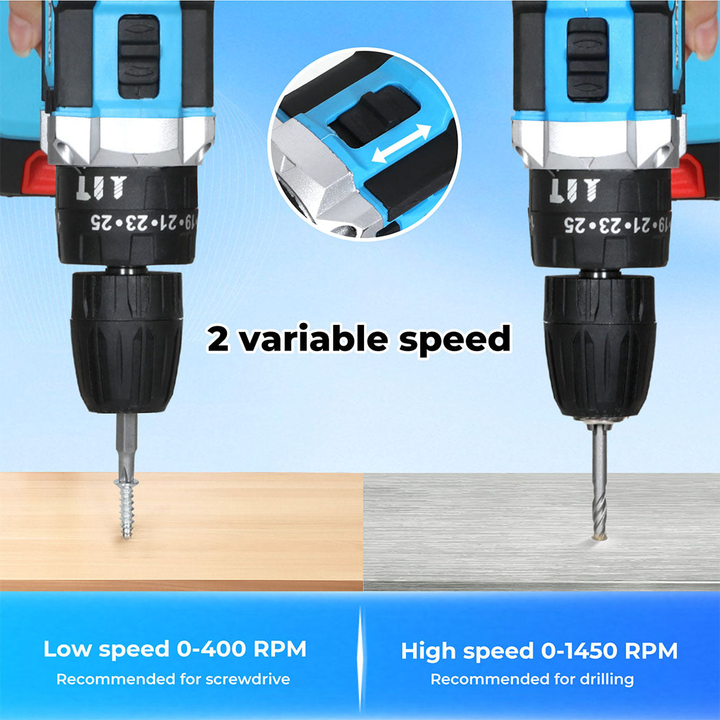 Traderight 21V Cordless Drill Combi Driver Electric Screwdriver Set 1 Battery