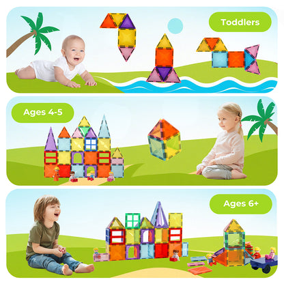 Dekko 100Pcs Magnetic Tiles Building Blocks Kids Educational Construction Toys