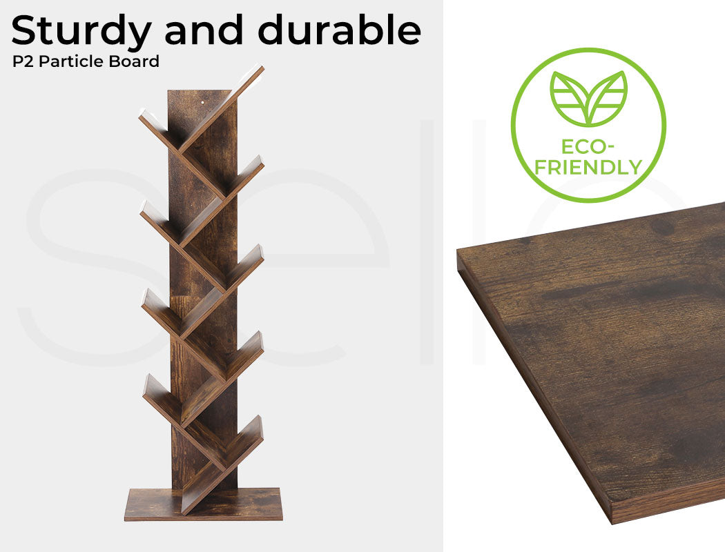 Levede Bookshelf Tree Bookcases Book Storage Wooden 8 Tier  Home Display Stand