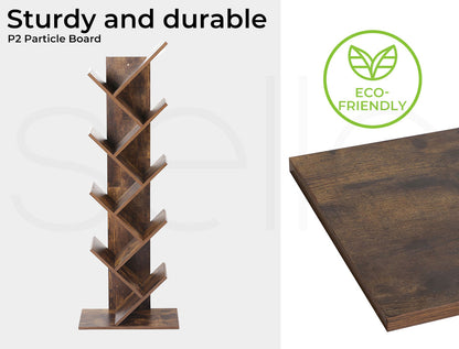 Levede Bookshelf Tree Bookcases Book Storage Wooden 8 Tier  Home Display Stand
