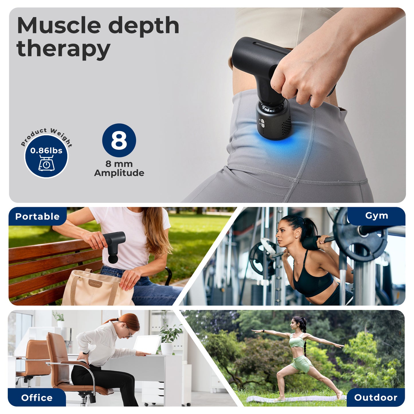 Centra Massage Gun Deep Tissue Heating Cooling Head for Muscle Deep Relaxation