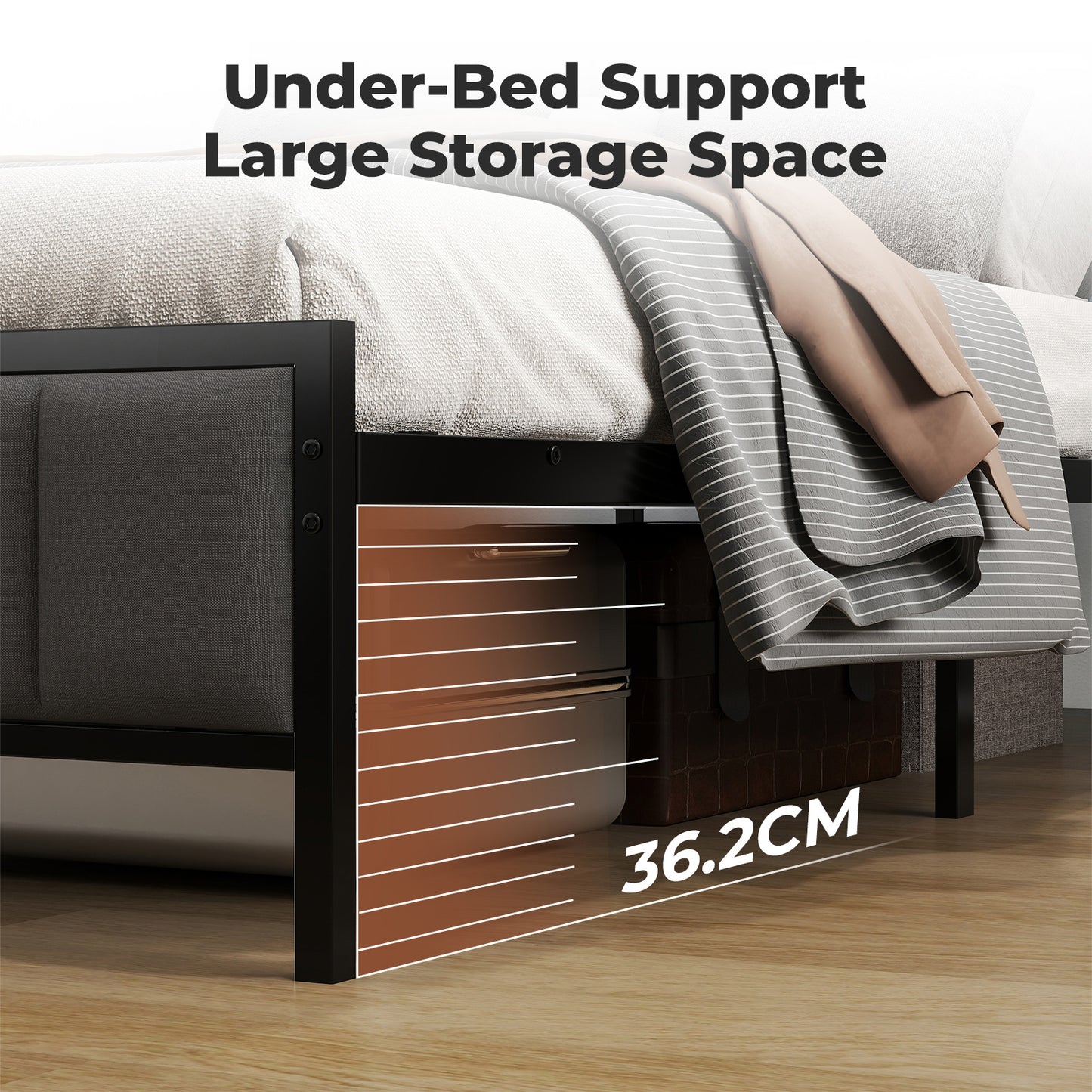 Levede Large Single Bed Frame Metal 90x200cm LED Headboard Charging Station