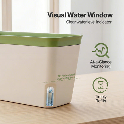 TOQUE 3PCS Self Watering Plant Pots Indoor Herb Planters with Water Level Window