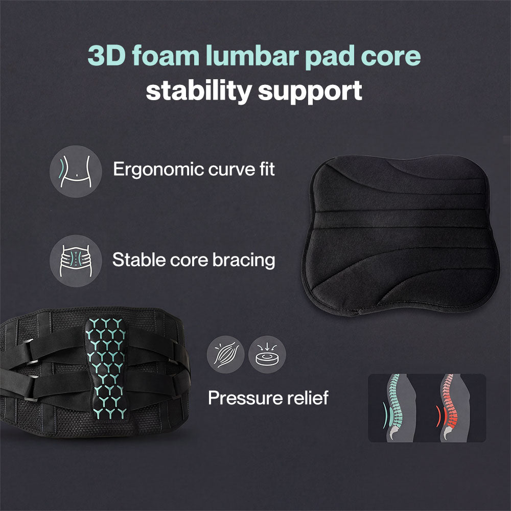 Centra Back Support Belt Lower Back Pain Relief Breathable 3D Lumbar 7 Stays