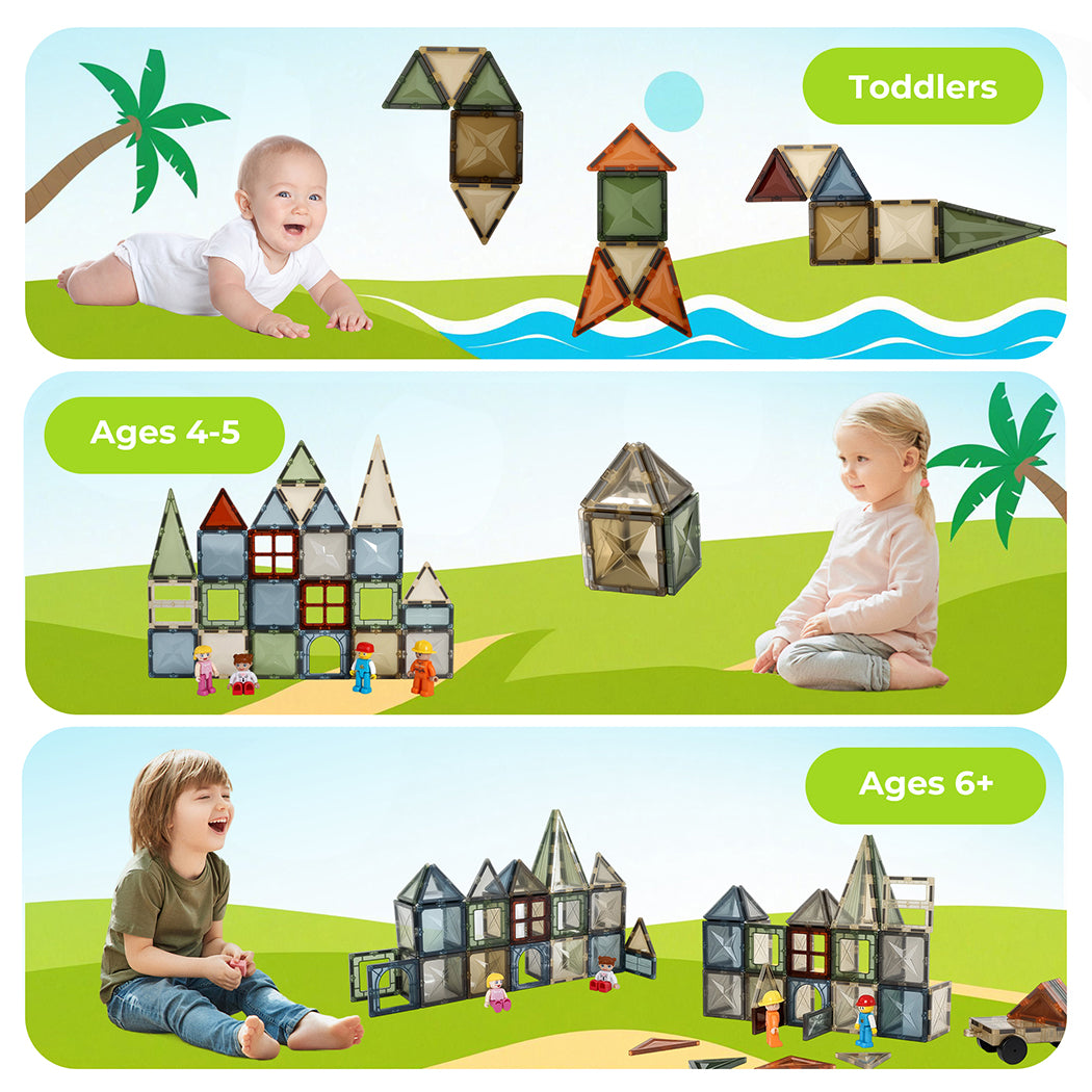 Dekko 100PC Magnetic Building Tiles Kid Creative 3D Educational Construction Toy