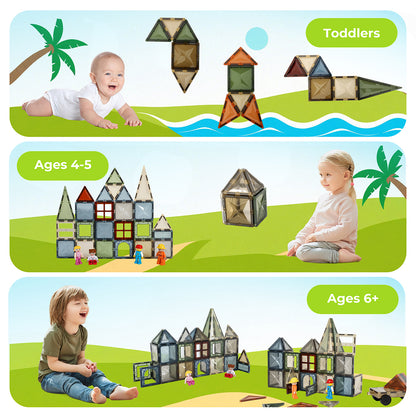 Dekko 100PC Magnetic Building Tiles Kid Creative 3D Educational Construction Toy