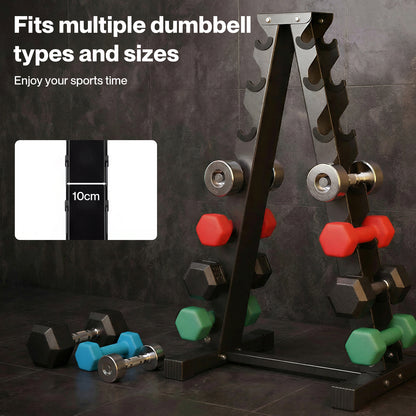 Centra Hex Dumbbells Stand 5-40kg Set Weight Storage Holder Rack Steel 6 Tier