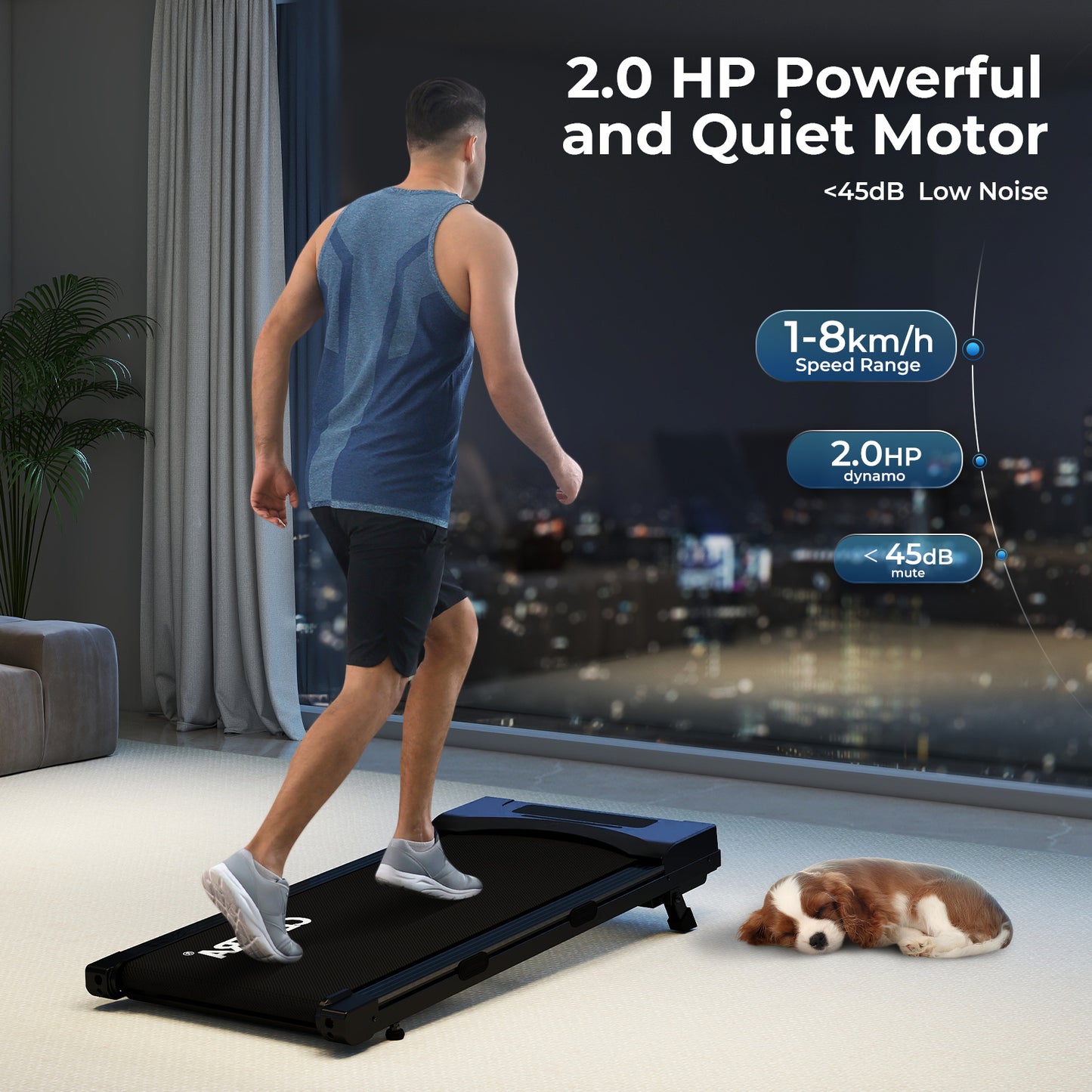 Smart Walking Pad Treadmill Running Machine Folding Bluetooth App Remote Control