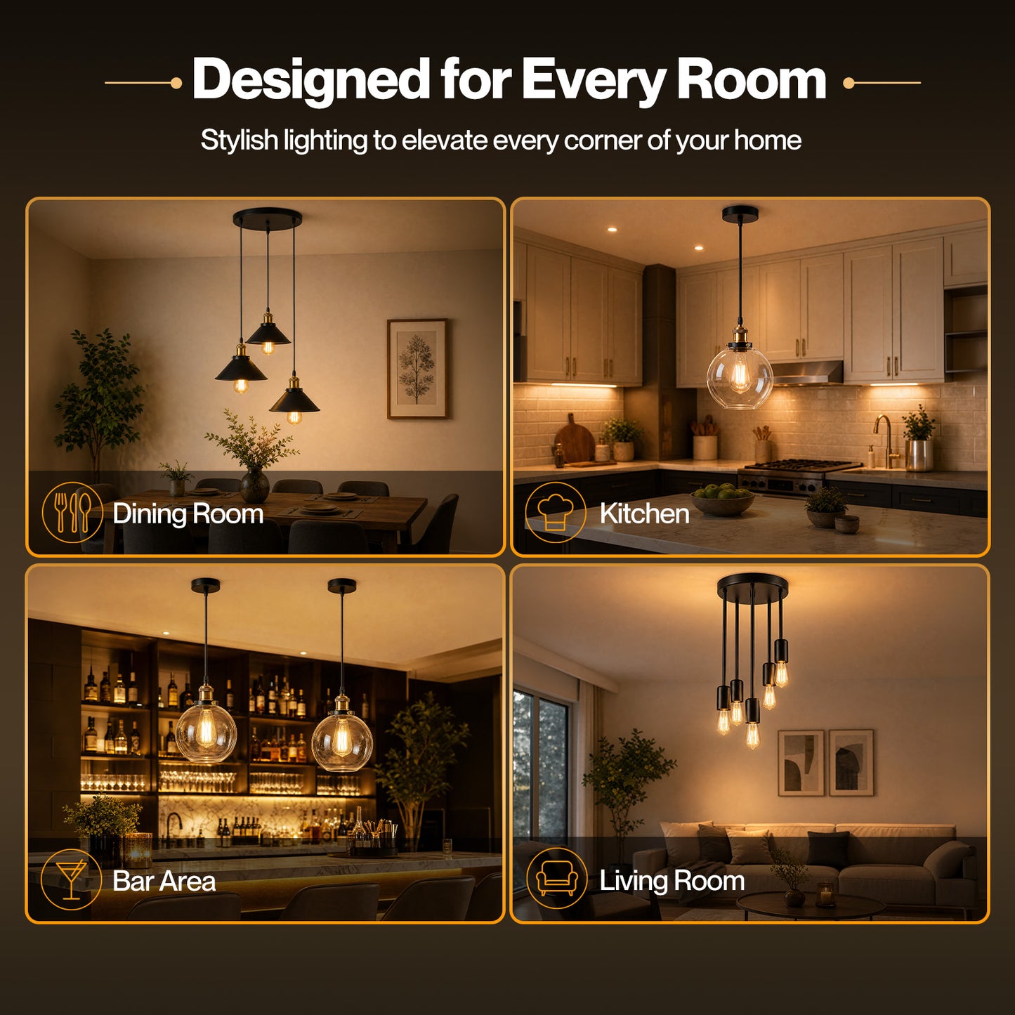 Emitto Pendant Light Modern Hanging Lamp Vintage Industrial E27 Ceiling Light