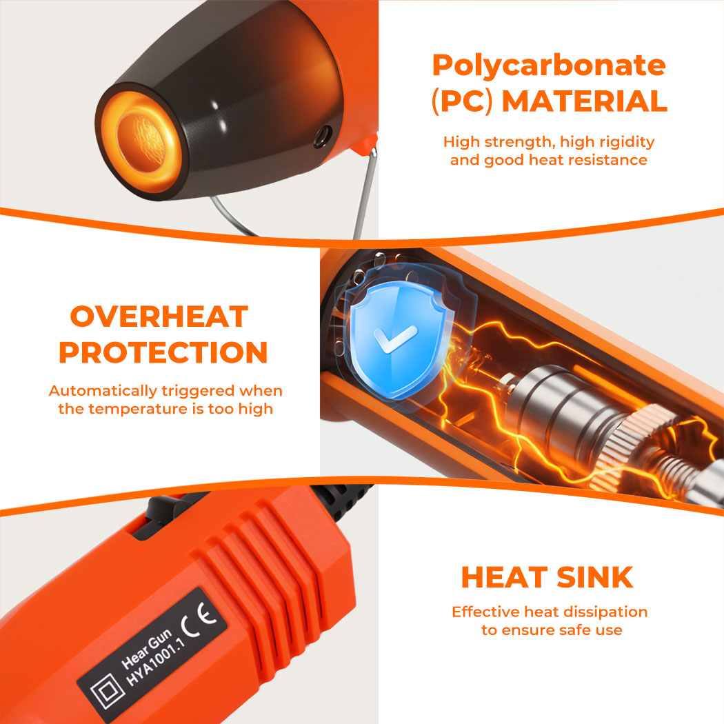 Traderight Hot Air Gun Portable Mini Heat Gun for DIY Crafts Shrink Wrapping