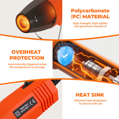 Traderight Hot Air Gun Portable Mini Heat Gun for DIY Crafts Shrink Wrapping