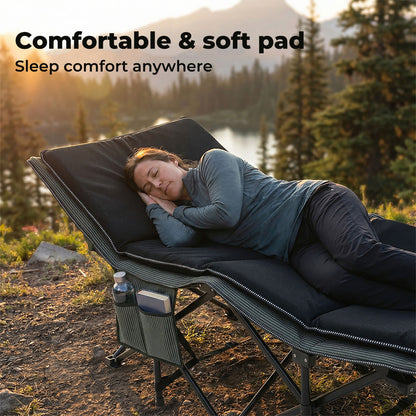 Levede Camping Cot Heavy Duty Travel Folding Camping Bed with Mattress Portable