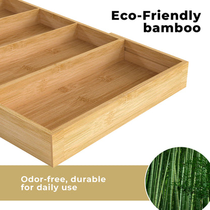 Toque Cutlery Tray Kitchen Drawer Organiser Extendable Bamboo Utensils Storage