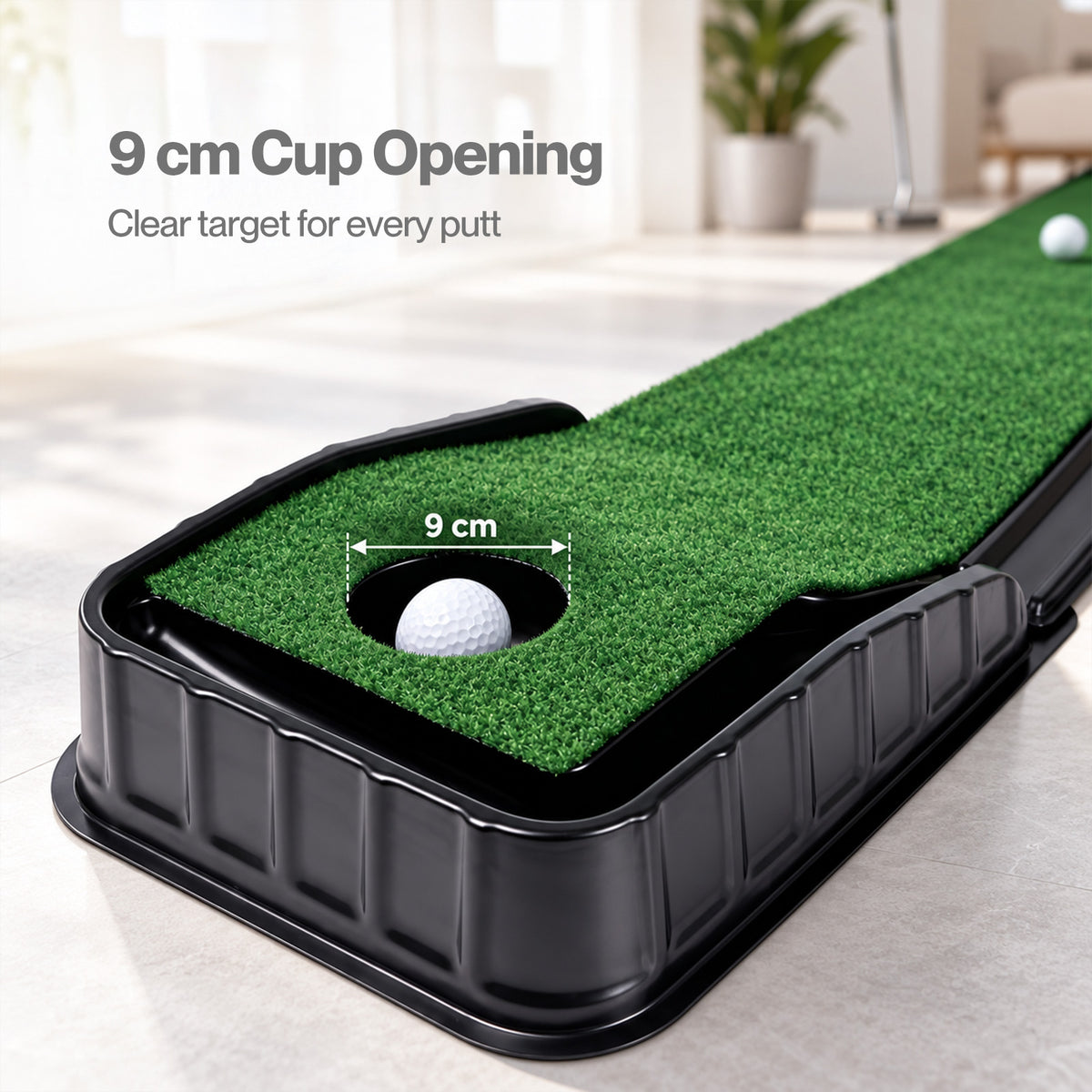 Centra Golf Putting Mat Auto Ball Return Path 220x33cm Indoor Outdoor Green