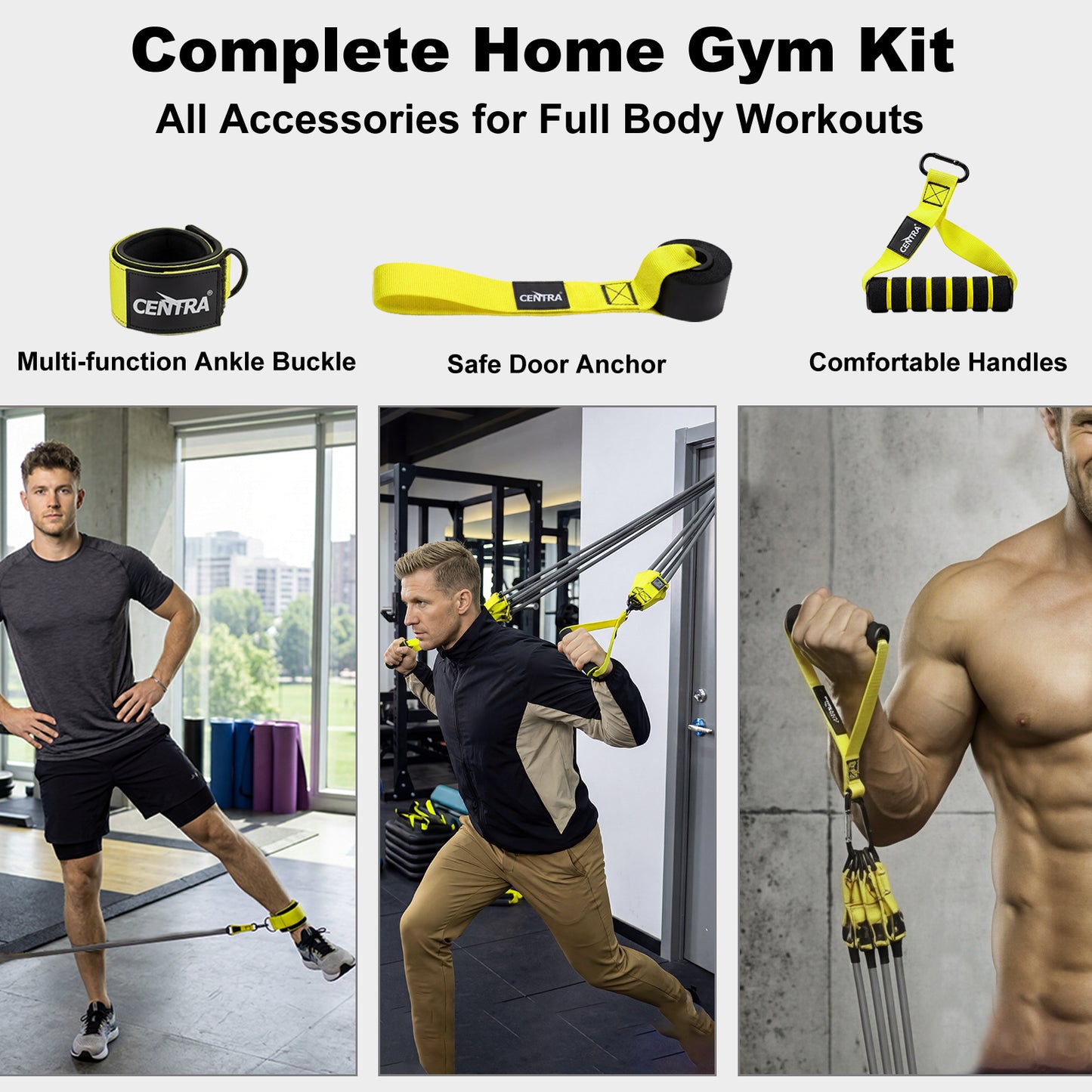 Resistance Bands Set with Handle Latex Home Crossfit Yoga Tube Strength Training