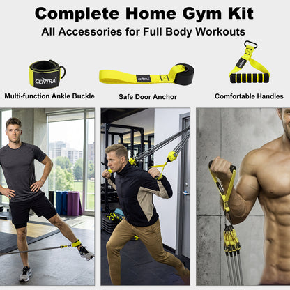 Resistance Bands Set with Handle Latex Home Crossfit Yoga Tube Strength Training