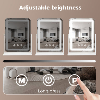 Emitto Hollywood Mirror Vanity Makeup Mirror with Lights 360°Rotation Tabletop