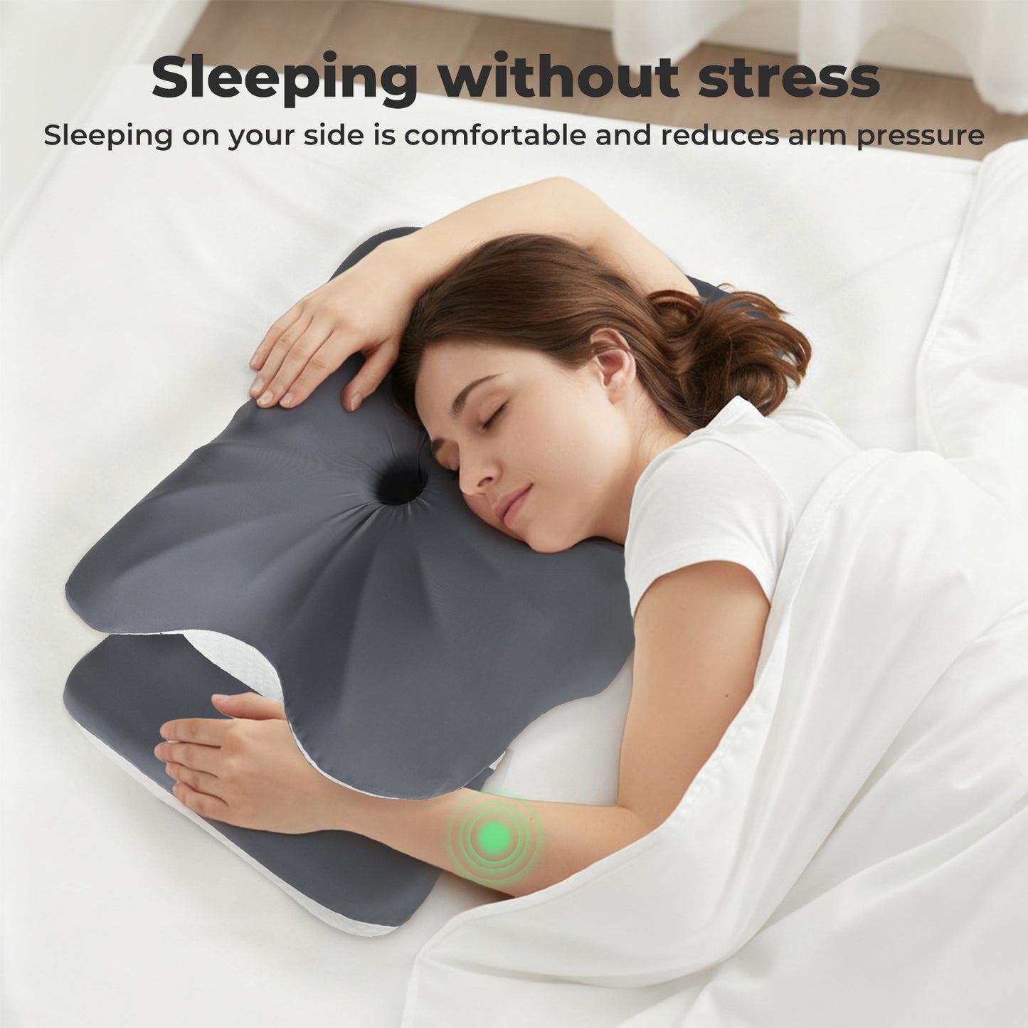 Lavio Ergonomic Butterfly Neck Pillow for Side Back Stomach Sleepers Washable