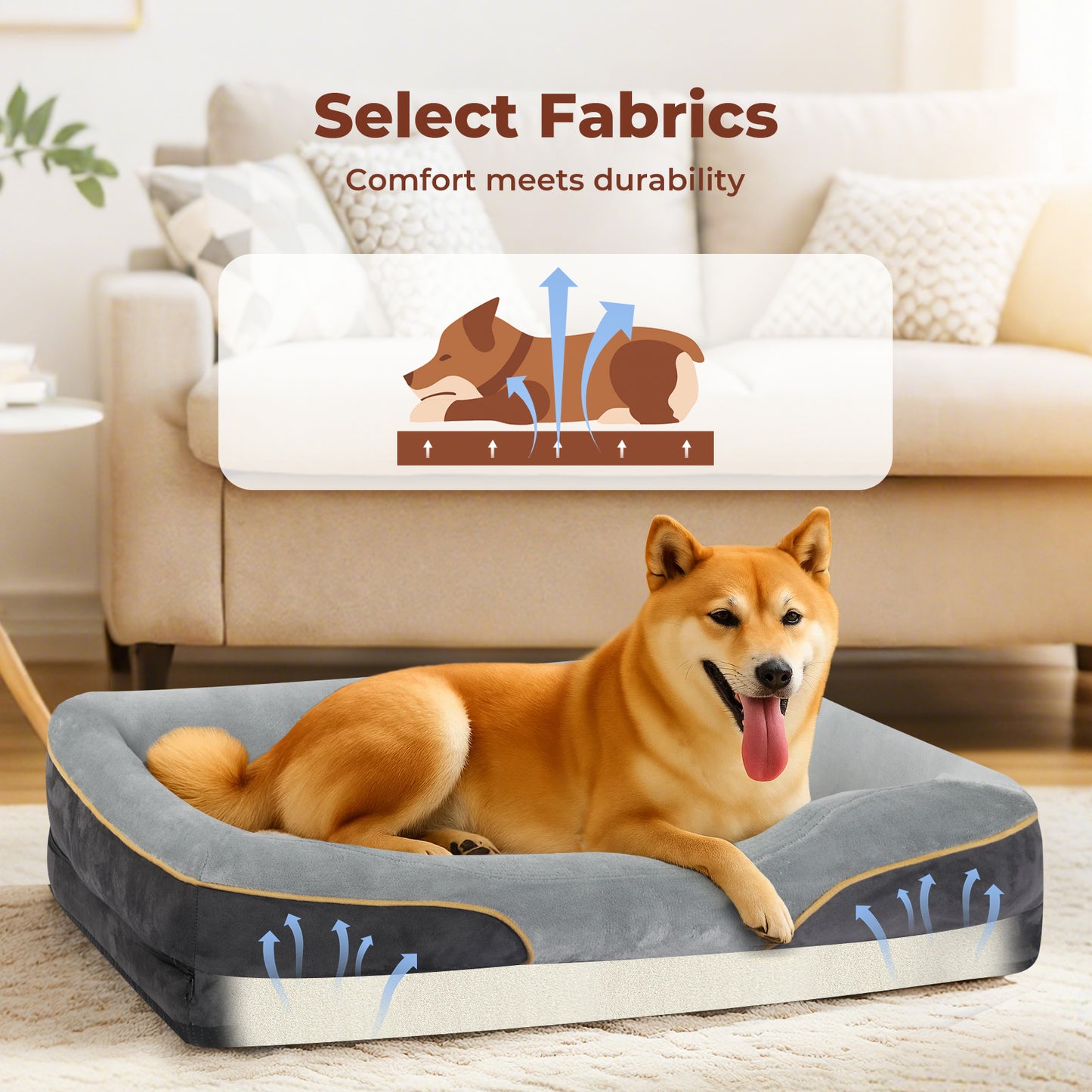 Skylos Orthopaedic Dog Bed Washable Large Pet Cushion Mattress Warm Waterproof
