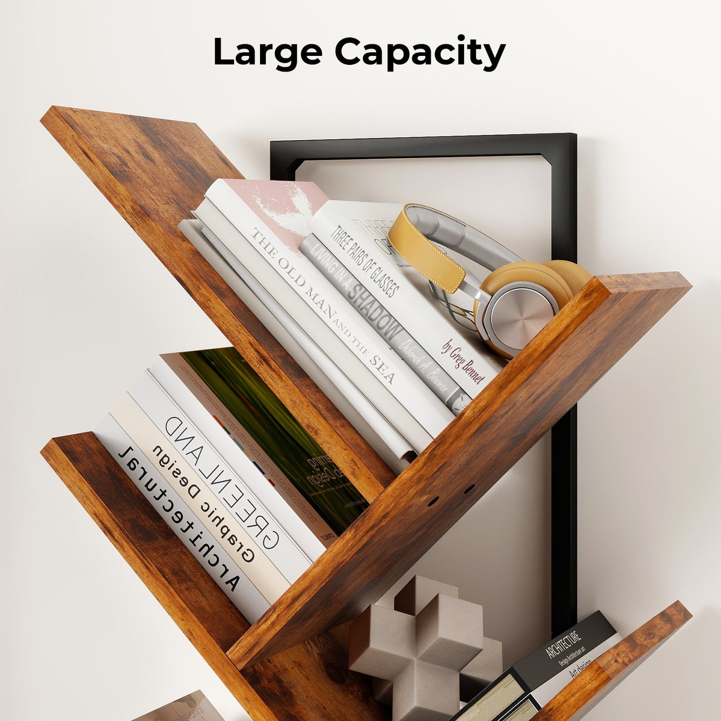 Levede 9 Tier Bookshelf Display Bookcase Tree Shaped Wooden Storage Rack Shelves