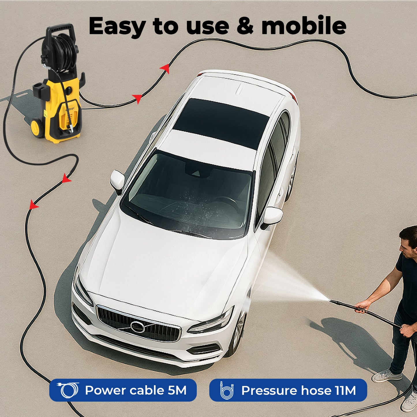 Traderight Electric Pressure Washer 3500PSI High Power Jet Car Cleaner Garden