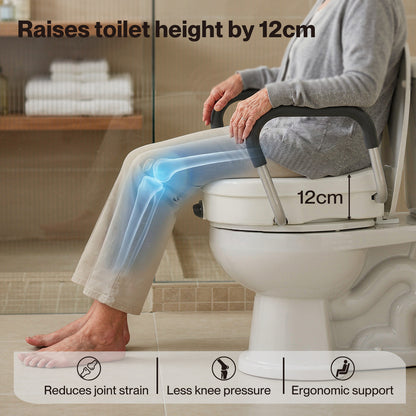 Levede Raised Toilet Seat with Arm 4.7'' Toiliet Seat Riser for Elderly Disabled