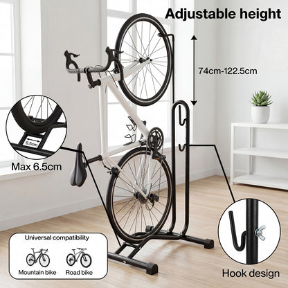 MONVELO Bike Rack Floor Stand Bicycle Parking Freestanding Storage Outdoor Black